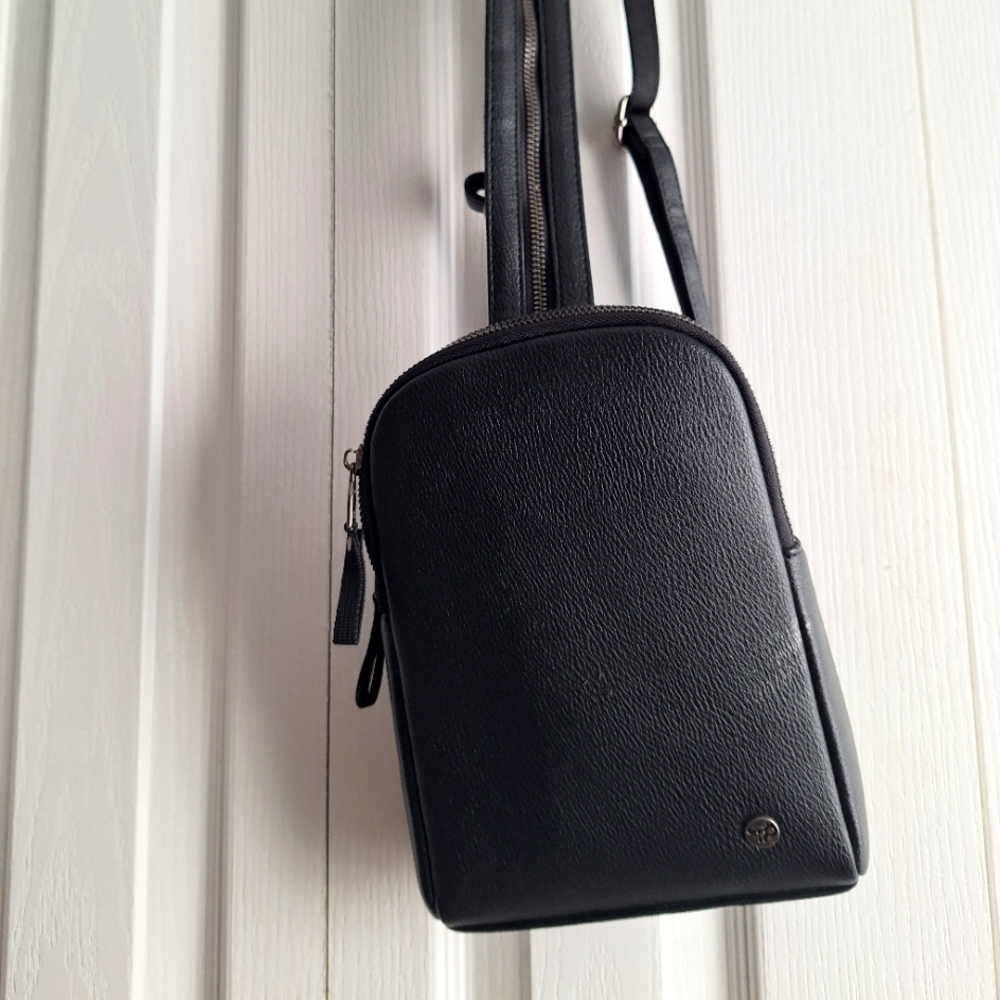 Black Leather Crossbody Bag